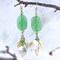 Spring Green Quartz and Coin Pearl Duster Earrings — E-0028 product 1
